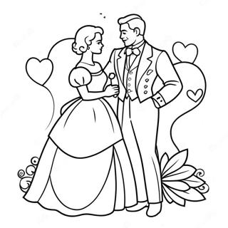 Pagina Para Colorear De Una Encantadora Pareja Vintage De San Valentin 63310-52405