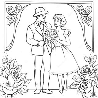 Pagina Para Colorear De Una Encantadora Pareja Vintage De San Valentin 63310-52408