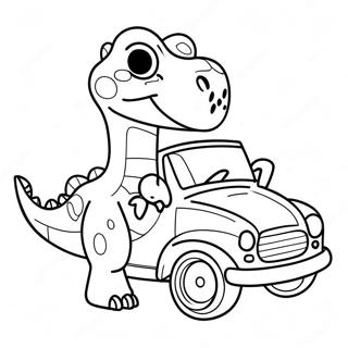 Coche De Dinosaurio Páginas Para Colorear