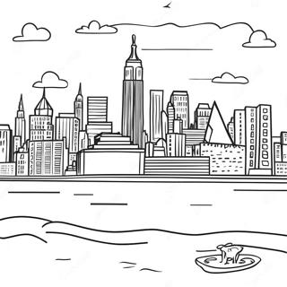 Pagina Para Colorear Del Horizonte De La Ciudad De Nueva York 6344-5164