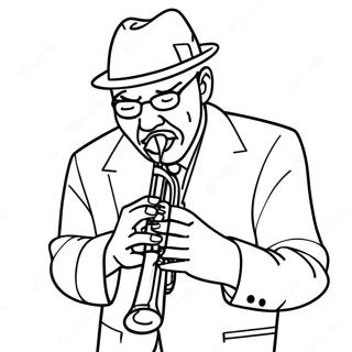 Pagina Para Colorear De Un Musico De Trompeta De Jazz 63500-52548