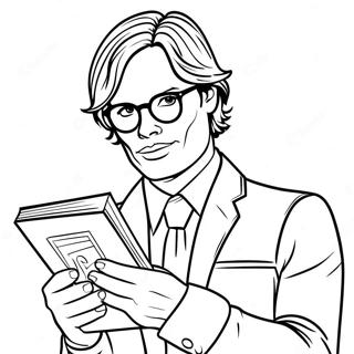 Pagina Para Colorear De Spencer Reid Con Un Libro 63520-52550