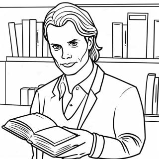 Pagina Para Colorear De Spencer Reid Con Un Libro 63520-52551