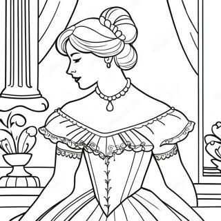 Pagina Para Colorear De Dama Victoriana Elegante En Vestido 63640-52656