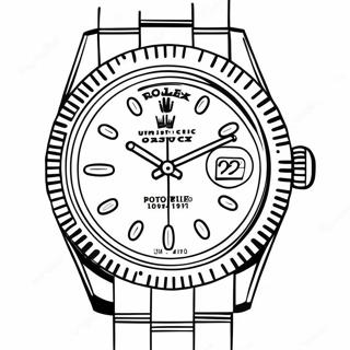 Pagina Para Colorear De Un Reloj Clasico De Rolex 63700-52703