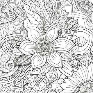 Pagina Para Colorear De Tatuaje Floral Intrincado 63740-52732