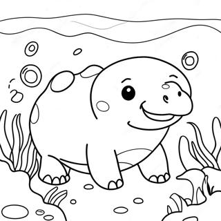 Pagina Para Colorear De Un Lindo Slowpoke Bajo El Agua 63800-52777