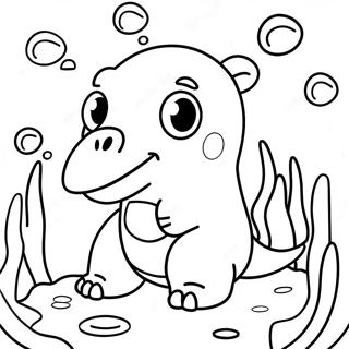 Pagina Para Colorear De Un Lindo Slowpoke Bajo El Agua 63800-52780