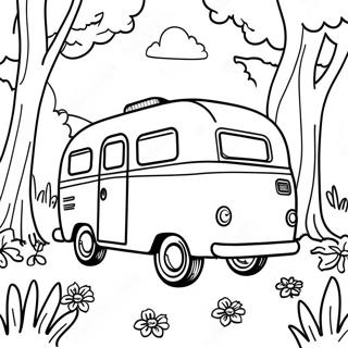 Pagina Para Colorear De Una Caravana Vintage En La Naturaleza 6405-5216