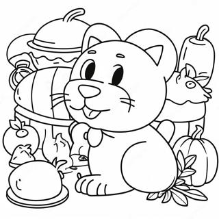 Pagina Para Colorear De La Cena De Accion De Gracias De Garfield 64069-52990