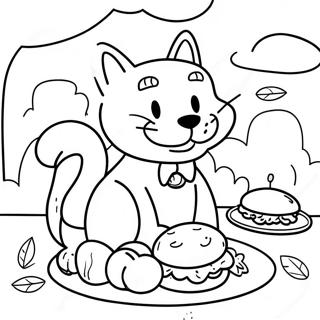 Pagina Para Colorear De La Cena De Accion De Gracias De Garfield 64069-52992