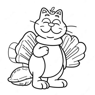 Pagina Para Colorear De Garfield Con Pavo 64070-52987