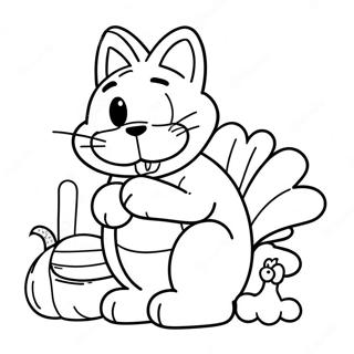 Pagina Para Colorear De Garfield Con Pavo 64070-52988