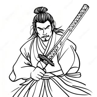 Pagina Para Colorear De Samurai Katana En Accion 64160-53066