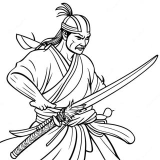 Pagina Para Colorear De Samurai Katana En Accion 64160-53067