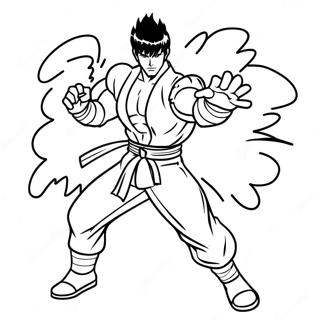 Pagina Para Colorear De Jin Kazama En Pose De Batalla 64190-53090