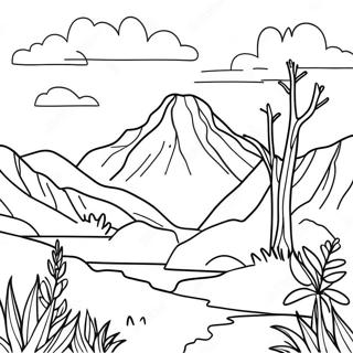 Pagina Para Colorear Del Paisaje De Nueva Zelanda 64199-53096