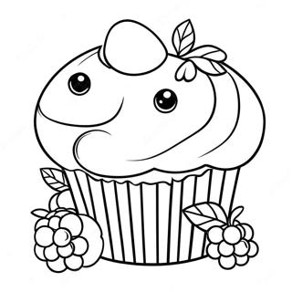 Muffin De Arándano Páginas Para Colorear