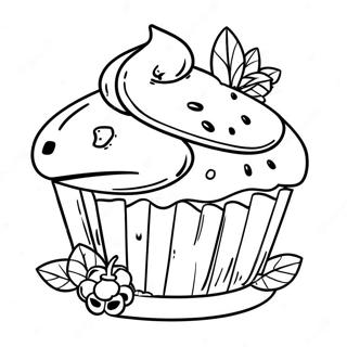 Pagina Para Colorear De Delicioso Muffin De Arandano 64240-53126