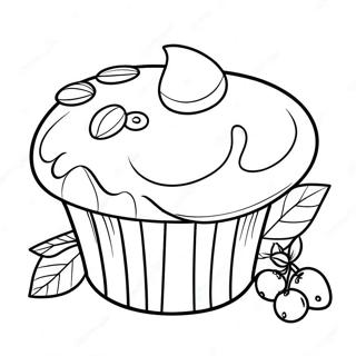 Pagina Para Colorear De Delicioso Muffin De Arandano 64240-53128