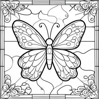 Pagina Para Colorear De Diseno Colorido De Mariposa De Vidrio Templado 64270-53158