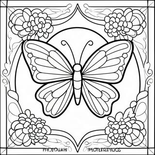 Pagina Para Colorear De Diseno Colorido De Mariposa De Vidrio Templado 64270-53160