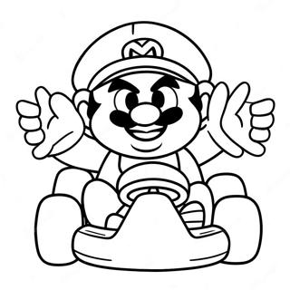 Pagina Para Colorear De Wario En Un Kart De Carreras 6445-5245