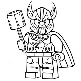 Pagina Para Colorear De Lego Thor Con Martillo 64531-53353