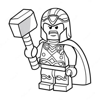 Pagina Para Colorear De Lego Thor Con Martillo 64531-53354