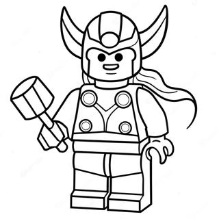 Pagina Para Colorear De Lego Thor Con Martillo 64531-53356