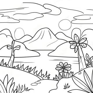 Pagina Para Colorear De Paisaje De Arte Digital Vibrante 64551-53379