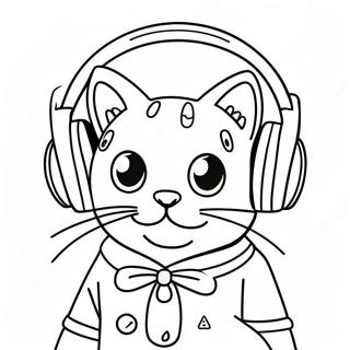 Pagina Para Colorear De Dj Catnip Con Auriculares 64721-53514