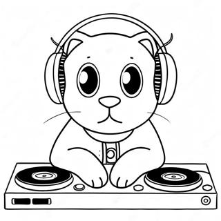 Pagina Para Colorear De Dj Catnip Con Auriculares 64721-53515