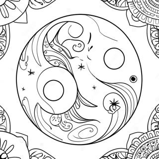 Pagina Para Colorear Yin Yang Celestial Sol Y Luna 64811-53568