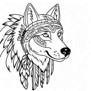 Pagina Para Colorear Lobo Nativo Americano 64820-53578