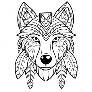 Pagina Para Colorear Lobo Nativo Americano 64820-53579