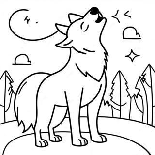 Pagina Para Colorear Lobo Majestuoso Aullando A La Luna 64821-53585