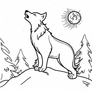 Pagina Para Colorear Lobo Majestuoso Aullando A La Luna 64821-53588