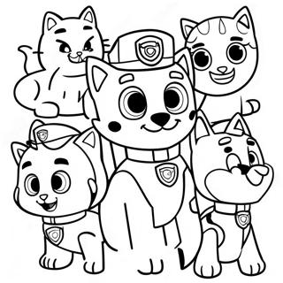 Pagina Para Colorear De La Patrulla Canina Paquete De Gatos Encantadores 64951-53688