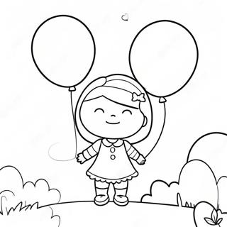 Pagina Para Colorear De Riley Con Globos Coloridos 65071-53787