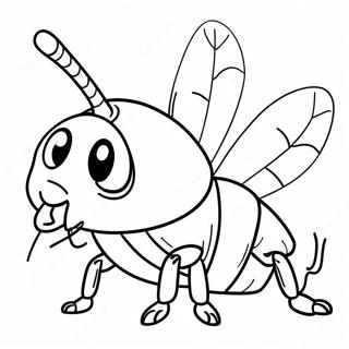 Pagina Para Colorear De La Cucaracha Divertida De Dibujos Animados 65111-53818