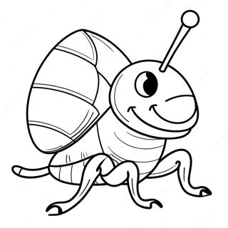 Pagina Para Colorear De La Cucaracha Divertida De Dibujos Animados 65111-53820