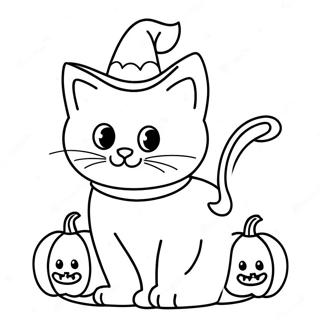 Pagina Para Colorear Del Gato De Halloween 65120-53826