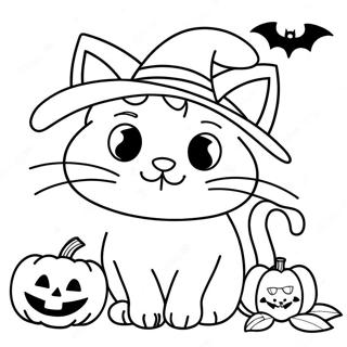 Pagina Para Colorear Del Gato De Halloween 65120-53827