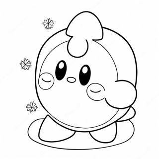 Pagina Para Colorear De Ice Kirby Lindo Con Copos De Nieve 65141-53842