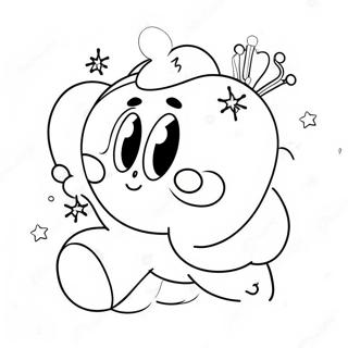 Pagina Para Colorear De Ice Kirby Lindo Con Copos De Nieve 65141-53843