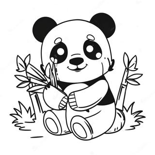 Pagina Para Colorear De Lindo Panda De Minecraft Jugando Con Bambu 65321-53985