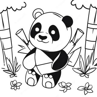 Pagina Para Colorear De Lindo Panda De Minecraft Jugando Con Bambu 65321-53988