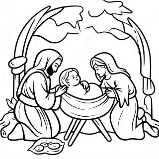 Pagina Para Colorear De La Escena Del Pesebre Con El Bebe Jesus 65331-53982