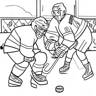 Pagina Para Colorear De Emocionante Escena De Juego De Hockey 65361-54002